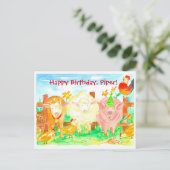 Boerderijdieren Happy Birthday Briefkaart (Staand voorkant)