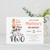 Boerderijdieren Heilige Koe Eerste 1e verjaardag Kaart (Staand voorkant)