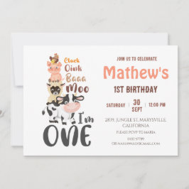 Boerderijdieren Heilige Koe Eerste 1e verjaardag Kaart