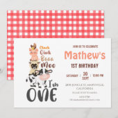 Boerderijdieren Heilige Koe Eerste 1e verjaardag Kaart (Voorkant / Achterkant)