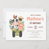 Boerderijdieren Heilige Koe Eerste 1e verjaardag Kaart (Voorkant)