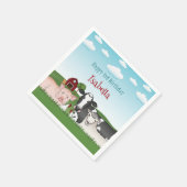 Boerderijdieren Illustratie Kind Barnyard Verjaard Servet (Hoek)