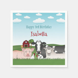 Boerderijdieren Illustratie Kinderen Barnyard Verj Servet