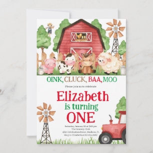 Boerderijdieren Jongen Barnyard Verjaardagsfeestje Kaart