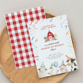 Boerderijdieren Jongen Boerderij Barnyard Verjaard Kaart