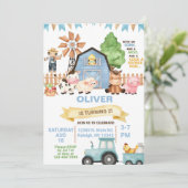 Boerderijdieren jongen ELKE LEEFTIJD verjaardag ui Kaart (Staand voorkant)