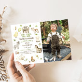 Boerderijdieren Jongen Groen Barnyard Verjaardag F Kaart