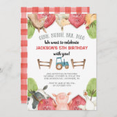 Boerderijdieren Jongen Verjaardag Uitnodigingen (Voorkant / Achterkant)