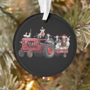 Boerderijdieren Kerst Truck Land Tractor Kerstmis Ornament