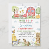 Boerderijdieren Kids Verjaardagsfeest Uitnodiging (Voorkant)