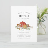 Boerderijdieren Kinder cowboy 1e verjaardagsfeestj Kaart (Staand voorkant)