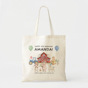 Boerderijdieren Kinderen Verjaardag Schuimkarton B Tote Bag