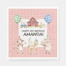 Boerderijdieren Kinderverjaardagsfeest Servetten