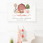 Boerderijdieren, Knuffige Dieren, Baby Shower Welk Spandoek (Insitu)