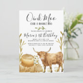 Boerderijdieren Koe Hay Bale Country Birthday Kaart (Staand voorkant)