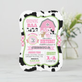 Boerderijdieren Koeienhuid Gingham Country Girl Ve Kaart (Staand voorkant)