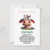 Boerderijdieren Koetjes 2de Verjaardagsfeestje Bedankkaart (Voorkant)