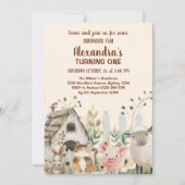 Boerderijdieren Land 1e verjaardag Kaart (Voorkant)