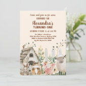 Boerderijdieren Land 1e verjaardag Kaart (Staand voorkant)