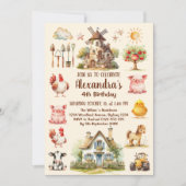 Boerderijdieren Land Verjaardag Kaart (Voorkant)