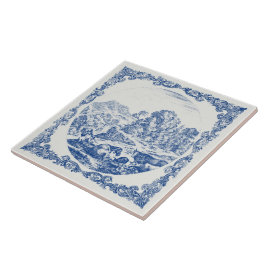 Boerderijdieren Landelijk Scene Oud Delfts Blauw  Tegeltje