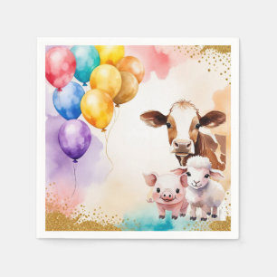 Boerderijdieren Leuk Verjaardagsfeest Uitnodiging Servet