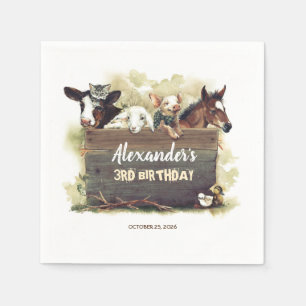 Boerderijdieren Leuke verjaardag Servet