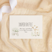 Boerderijdieren Meadow Baby shower Luier Raffle Notitiekaartje