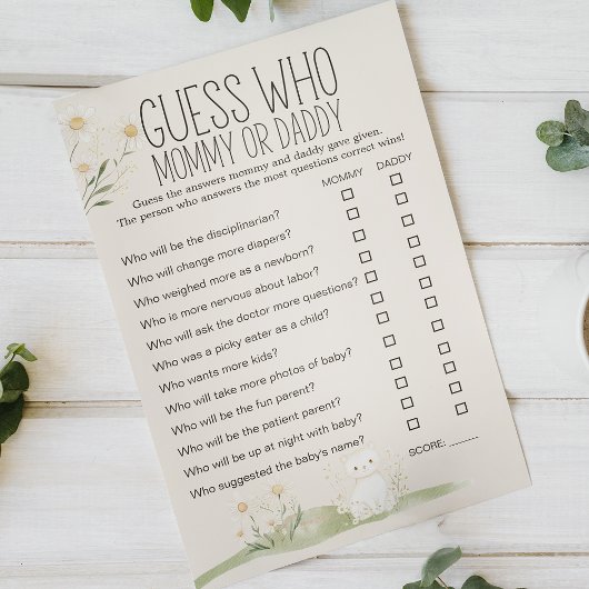 Boerderijdieren Meadow Baby shower Mama Daddy Game Flyer