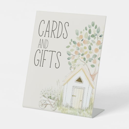 Boerderijdieren Meadow Friend Baby shower Kaarten  Reclamebord Met Voetstuk (Voorkant)