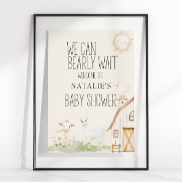 Boerderijdieren Meadow Friends Baby shower Sign Poster