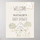Boerderijdieren Meadow Friends Baby shower Sign Poster (Voorkant)