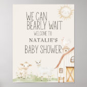 Boerderijdieren Meadow Friends Baby shower Sign Poster (Voorkant)