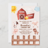 Boerderijdieren Meisje 1e Verjaardag Kaart (Voorkant)