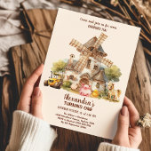 Boerderijdieren Meisje 1e Verjaardag Kaart