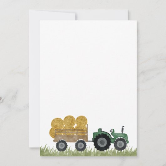 Boerderijdieren Meisje Gingham Barnyard Verjaardag Kaart (Achterkant)