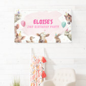 Boerderijdieren Meisje Verjaardag Barnyard Achterg Spandoek (Insitu)