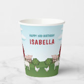 Boerderijdieren met Red Barn Blue Sky Kind jarig Papieren Bekers (Links)