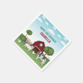 Boerderijdieren met Red Barn Rural Kind jarig Servet (Hoek)