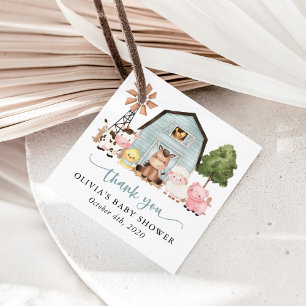 Boerderijdieren, Mooie Dieren, Blauwe Schuur, Baby Bedankjes Labels