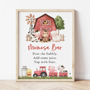 Boerderijdieren, Mooie Dieren, Rode Schuur, Momosa Poster
