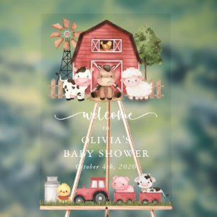 Boerderijdieren, Mooie Dieren, Welkom bij Baby Sho Acryl Bord