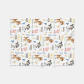 Boerderijdieren Naam Herhaal deken | 30x40 fleece (Voorkant (Horizontaal))
