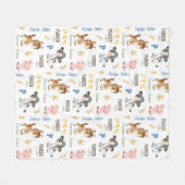 Boerderijdieren Naam Herhaal deken | 50x60 fleece (Voorkant (Horizontaal))