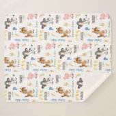 Boerderijdieren Naam Herhaal deken | 50x60 Sherpa (Voorkant (horizontaal))