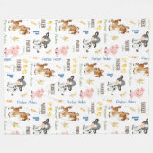 Boerderijdieren Naam Herhaal deken | 60x80 fleece (Voorkant (Horizontaal))