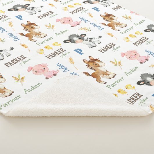 Boerderijdieren Naam Herhaal deken | 60x80 Sherpa (3/4)