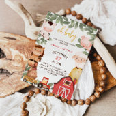 Boerderijdieren Oh Baby shower Rustiek Kaart