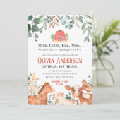 Boerderijdieren Parade Baby shower Invitation Kaart (Staand voorkant)
