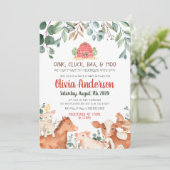 Boerderijdieren Parade Baby Shower Uitnodiging (Staand voorkant)